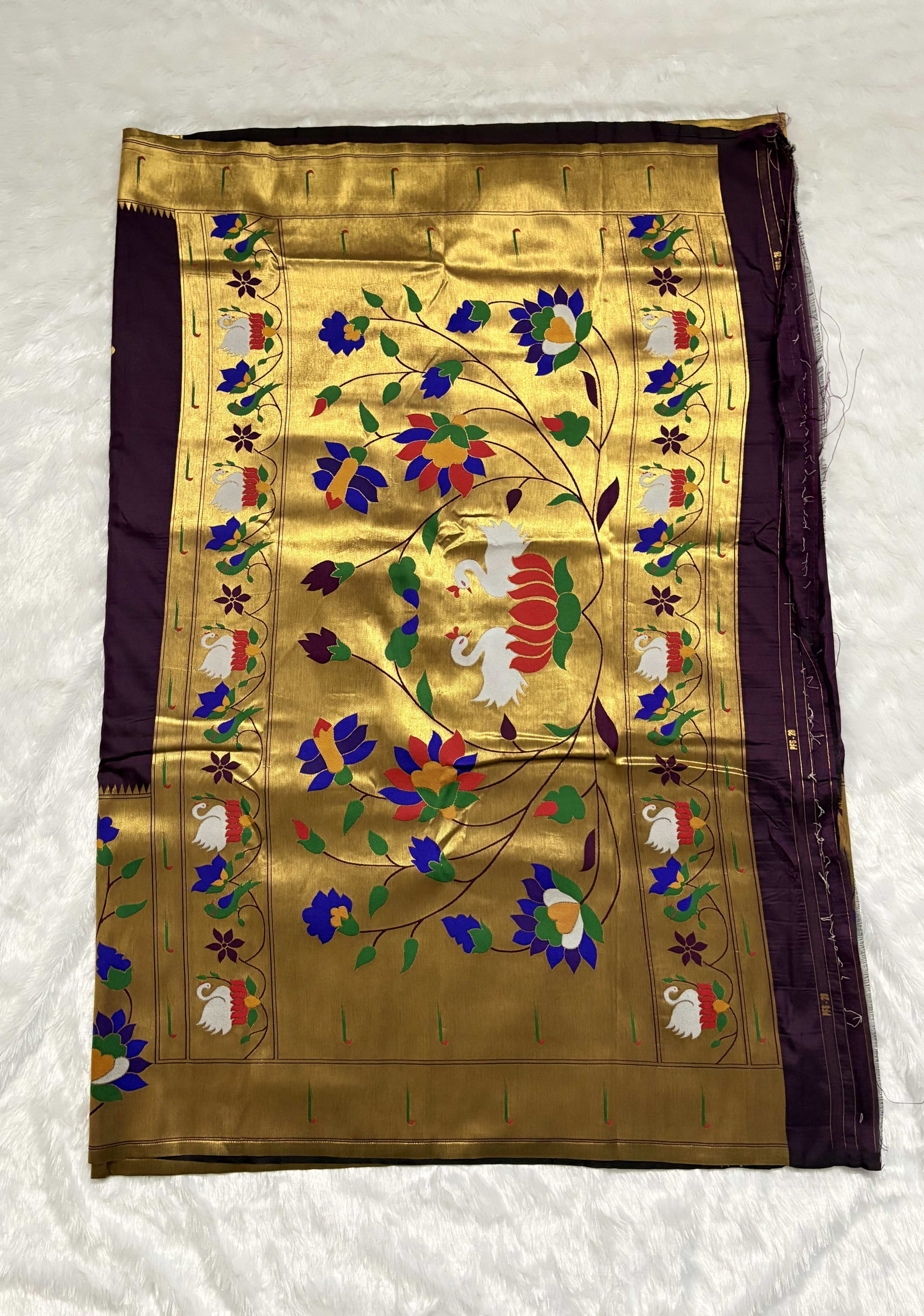 Art silk Sarees with Paithani Skirt Border - Purple — Purple/Lavender Paithani Art Silk saree