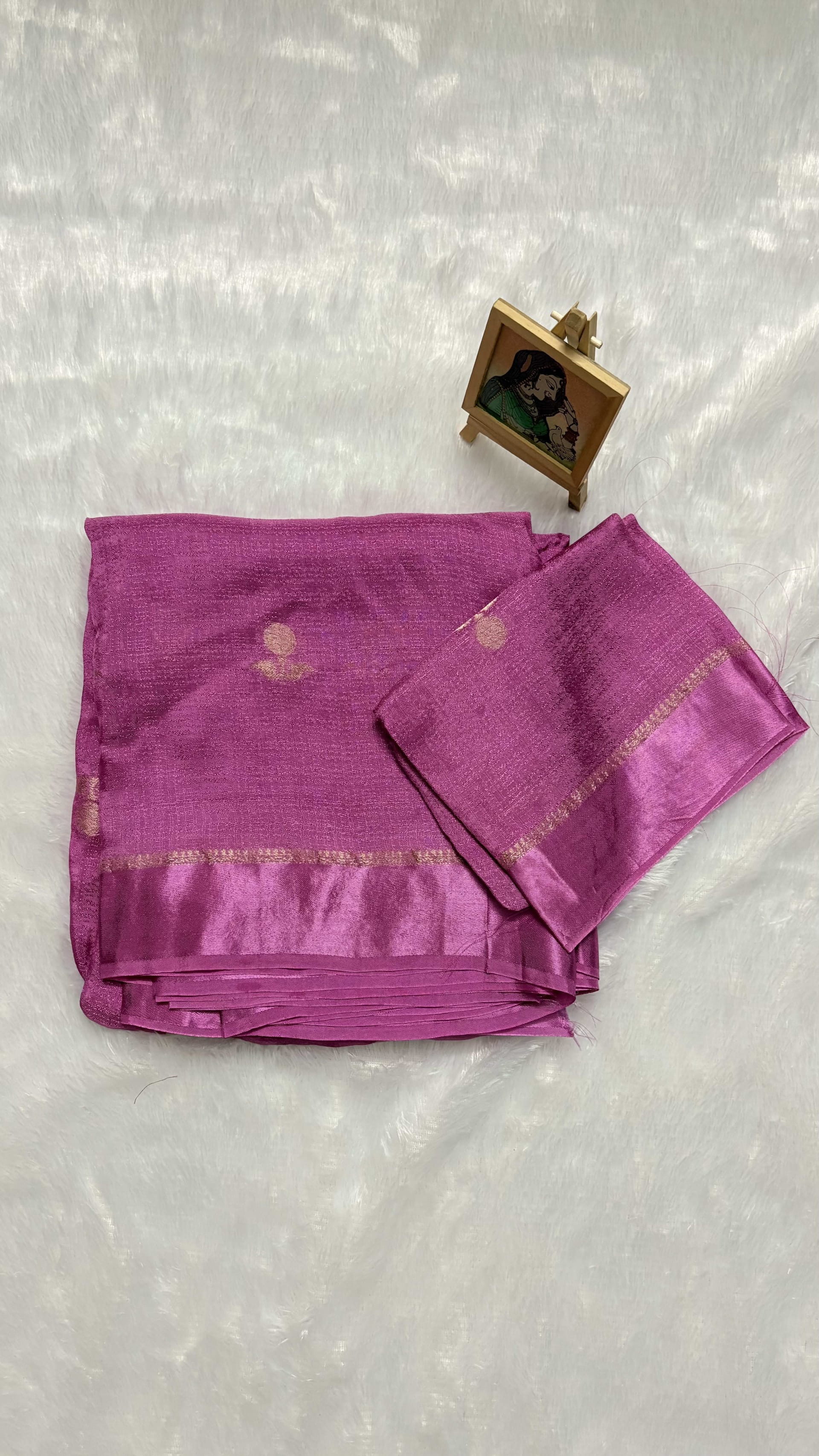 Viscose saree with buttas Lavender — Purple/Lavender Banarasi Viscose saree